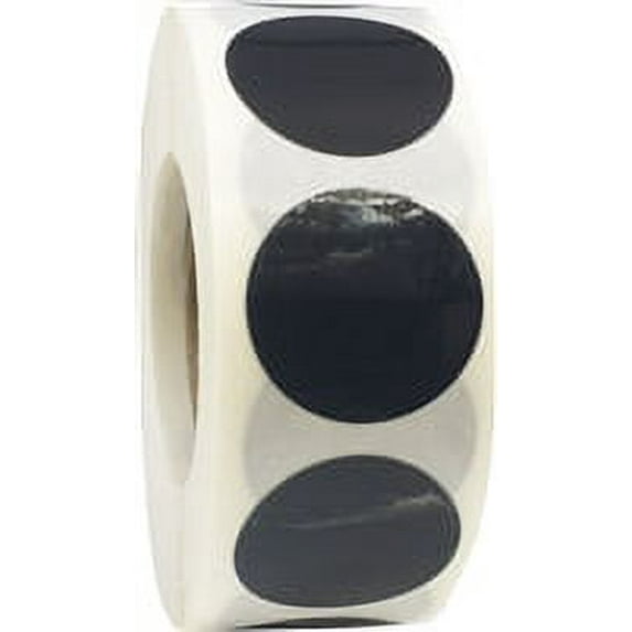 Laminated Black Circle Dot Stickers, 0.75 Inch Round, 500 Labels on a Roll