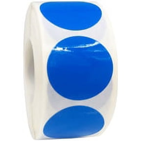 Laminated Blue Circle Dot Stickers, 1" Inch Round, 500 Labels on a Roll