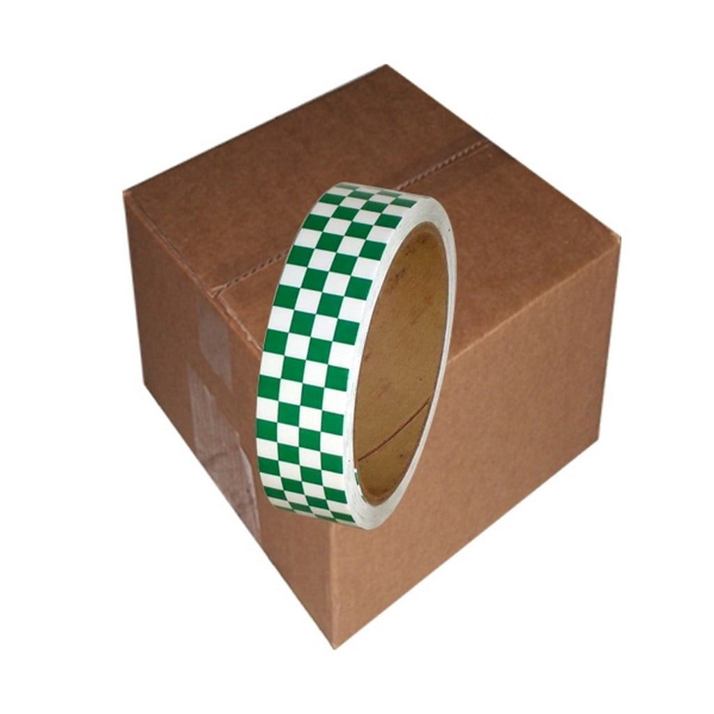 Laminated Checkerboard Outdoor Vinyl Tape 1" X 18 Yard Roll Green / White (24 Roll / Case)