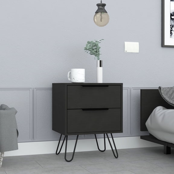 Laminated Finish Nightstand - Easy Assembly Steps - End Table Function - Compact for Space