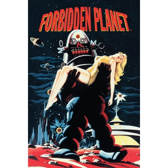 Laminated Forbidden Planet Movie Poster Anne Francis Robby The Robot Print 24.5 x 36.5 in.