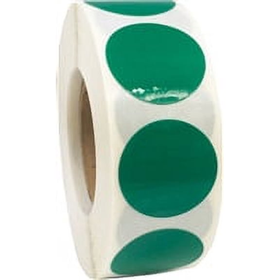 Laminated Green Circle Dot Organizing Stickers | 0.75" inch Round - 500 Pack | InStockLabels.com