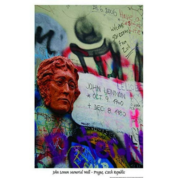 Laminated John Lennon Beattles Memorial Poster Print 24.5 x 36.5 in.