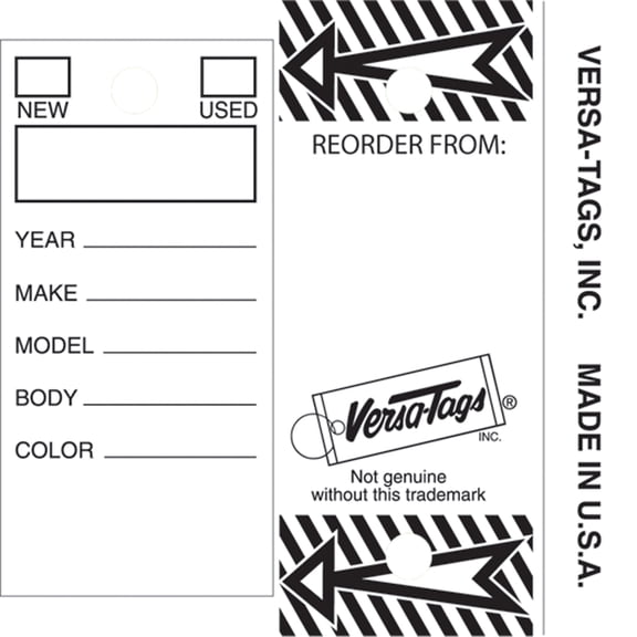 SSWBasics Laminated Key Tag - White - Key Rings Included - 1¼"W x 3"H - Box of 250
