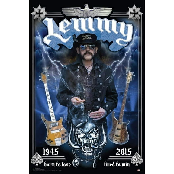 Laminated Lemmy Tribute - Born to Lose Music Poster 24x36 inch