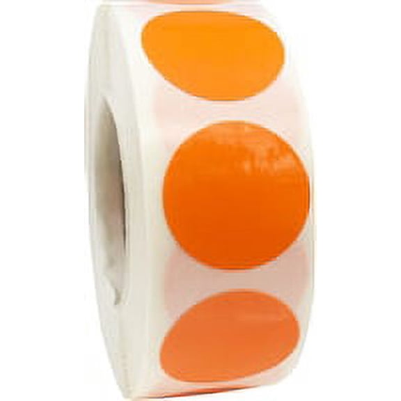 Laminated Orange Circle Organizing Inventory Label Stickers | 0.75" inch Round - 500 Pack | InStockLabels.com
