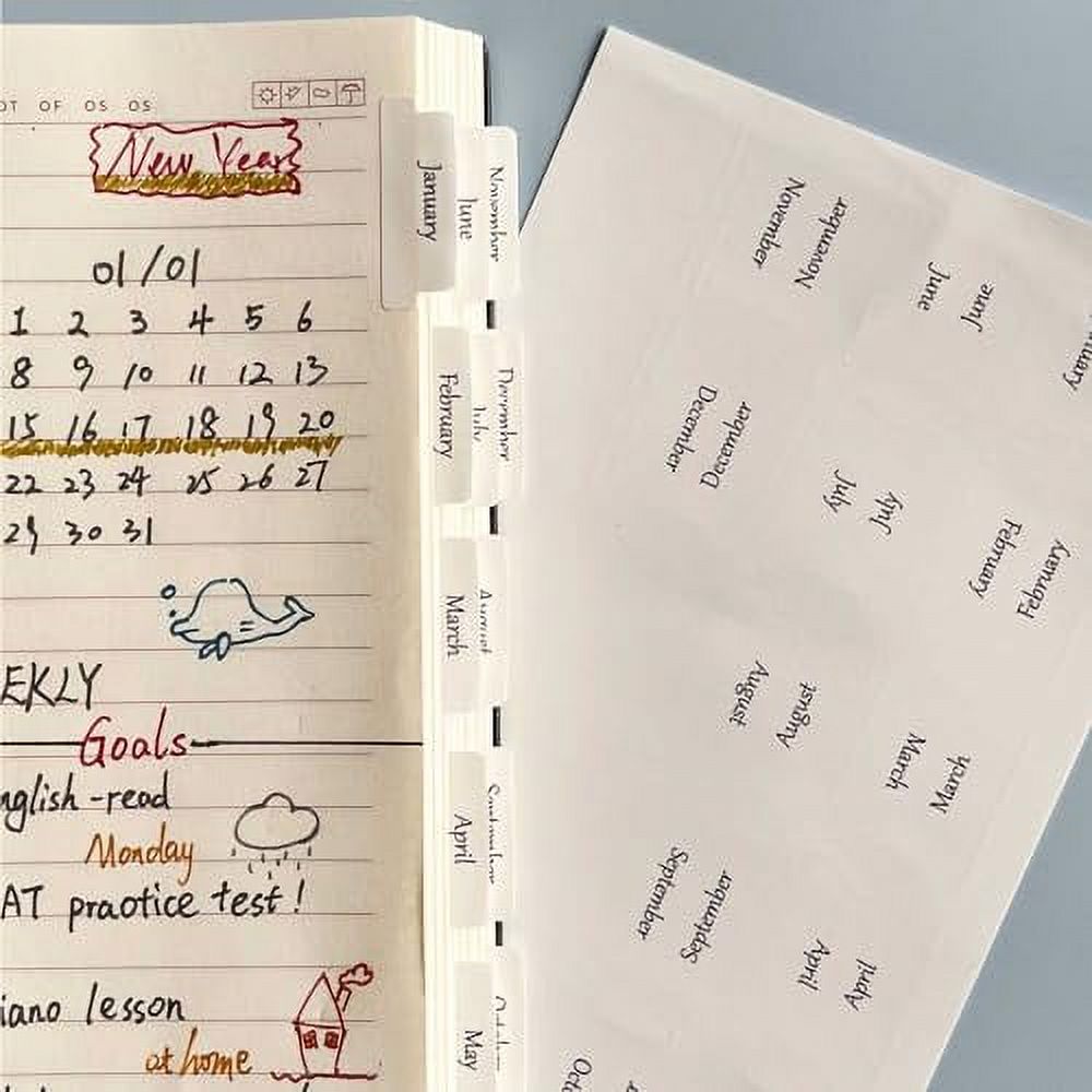 Laminated Planner Monthly Tabs, .. 40 Peel And Stick .. Tabs For 