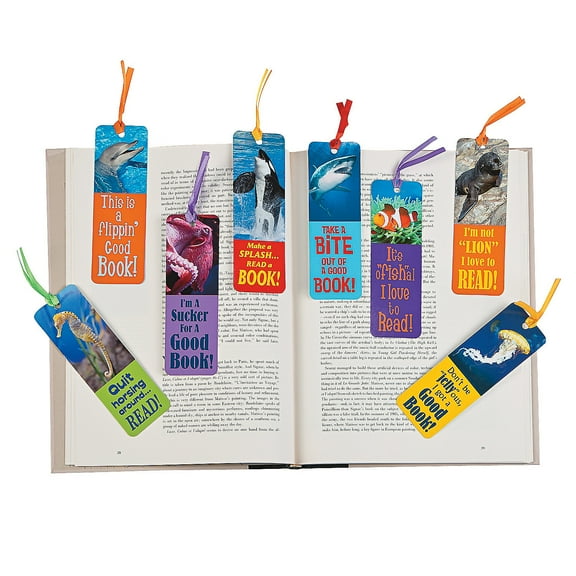 Laminated Realistic Ocean Bookmarks - Stationery - 48 Pieces