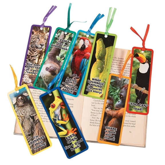 Laminated Realistic Rainforest Animal Bo - Stationery - 48 Pieces