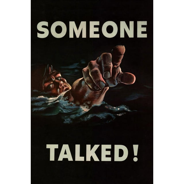 Laminated Someone Talked WPA War Propaganda Poster Dry Erase Sign 16x24