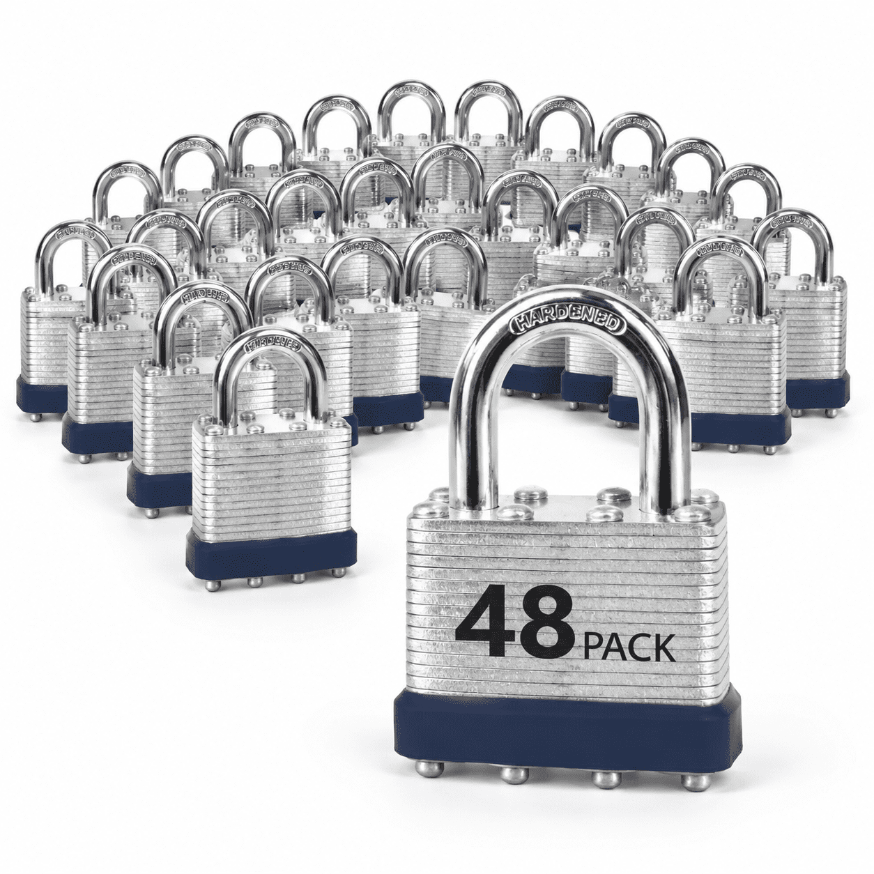 Laminated Steel Padlocks Standard Shackle Keyed Alike 48 Pack - Walmart.com
