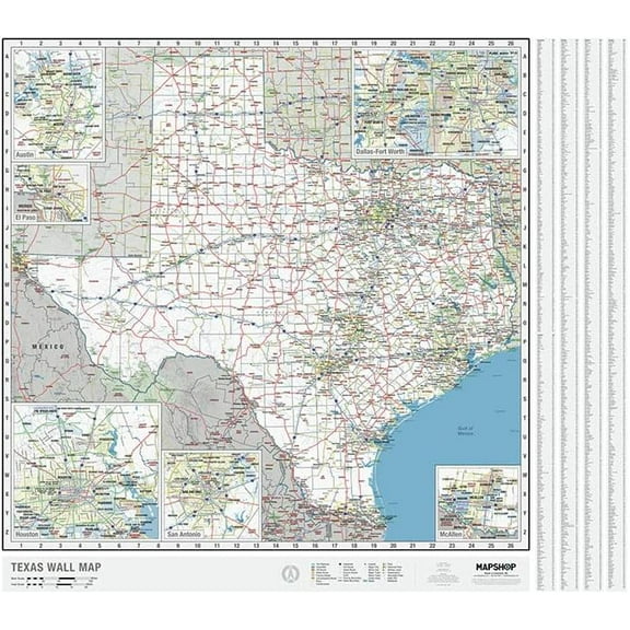 Laminated Texas State Wall Map Large Poster, Includes the Most Legible Location Labels, Vibrant Blue Color Scheme, 54 x 48, Great for the Home, Office, or Classroom, Developed in the USA