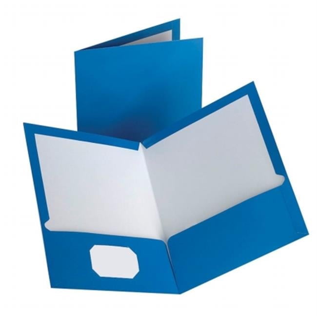 Laminated Twin-Pocket Folders, Blue - Pack of 8
