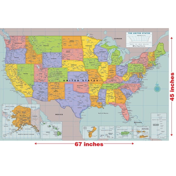 Laminated USA Wall Map (67'' W X 45'' H) (Other)
