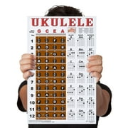 Laminated Ukulele Chord & Fretboard Note Chart - 11x17 Easy Instructional Poster for Beginners - Chords & Notes - A New Song Music
