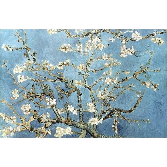 Laminated Vincent Van Gogh Almond Blossom Branches Post Impressionist Painter Artist Painting Poster Dry Erase Wall Art