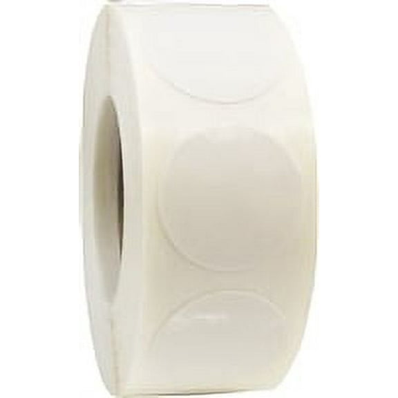 Laminated White Circle Dot Label Stickers | 0.75" inch Round - 500 Pack | InStockLabels.com