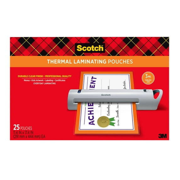 Laminating Pouches, 3 Mil, 11.5" X 17.5", Gloss Clear, 25/pack | Bundle of 5