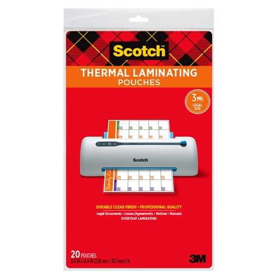 Laminating Pouches, 3 Mil, 8.5" X 14", Gloss Clear, 20/pack | Bundle of 5 Packs