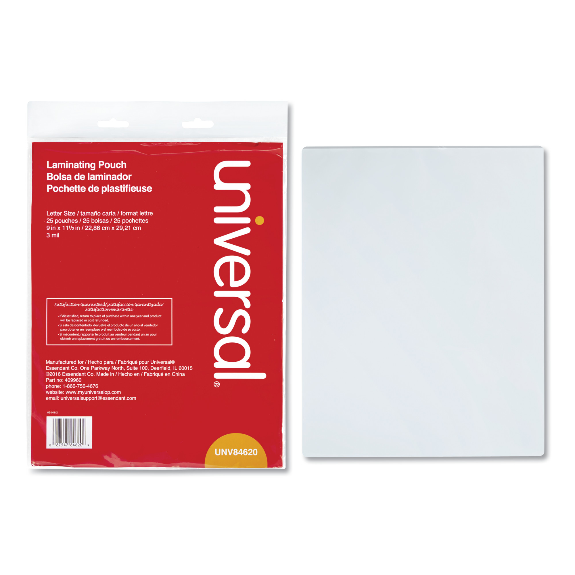Laminating Pouches, 3 Mil, 9" X 11.5", Matte Clear, 25/pack | Bundle of 5 Packs