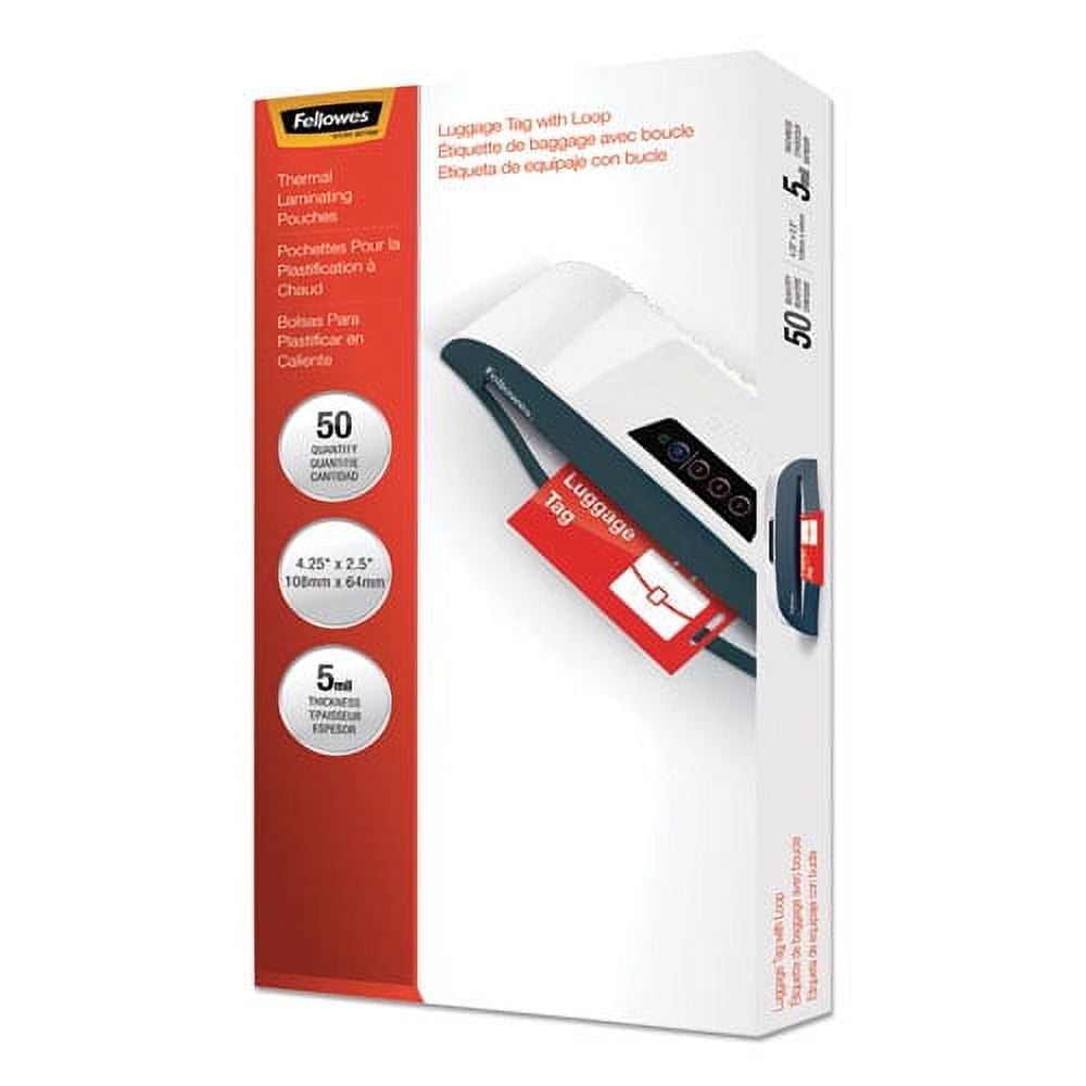Laminating Pouches, 5 Mil, 4.25" X 2.5", Gloss Clear, 50/pack | Bundle of 5 Packs