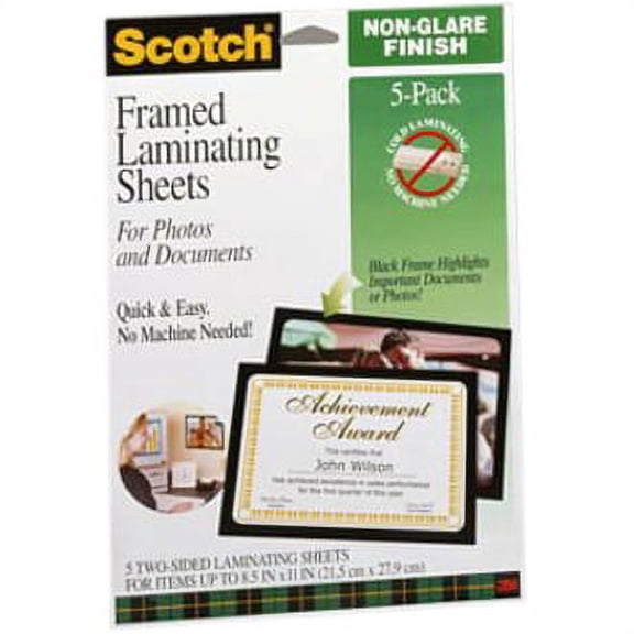 Scotch Self-Sealing Laminating Pouches [No Machine Required]: 9 in. x 0.319 yds. (Clear) 5-pack letter-size