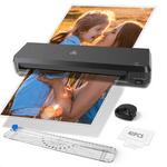 Laminator 13 Inch A3 Laminator Machine, 7 in 1 Desktop Thermal Laminator Never Jam with 40 Laminating Pouches, Paper Trimmer and Corner Rounder, Fast Warm-Up Home Office School Use, Black