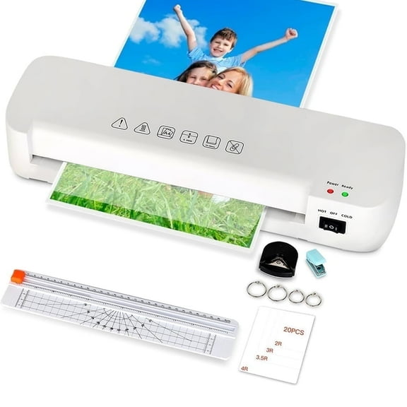 Laminator, A4 Laminator Machine, 9 inch Laminator Hot & Cold Thermal Laminator For Home Office School Business Use With Paper Trimmer and Corner Rounder
