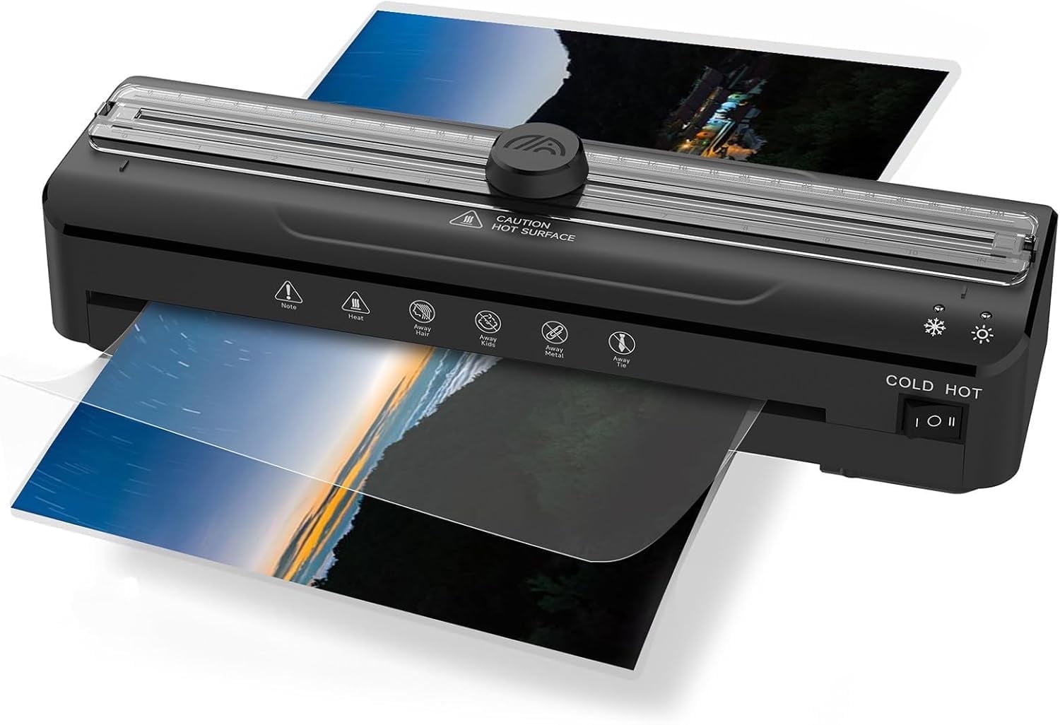 LUFF A4 Laminator Machine, 5-in-1 Laminating Machine with 15 Laminating Pouches, Hot and Cold Thermal Laminator with Paper Trimmer & Corner Rounder, for Home School Office