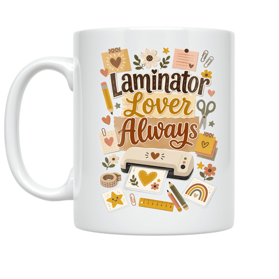 Laminator Lover Always Design - Teacher Identity Enthusiast - 11 oz Ceramic Coffee Mug