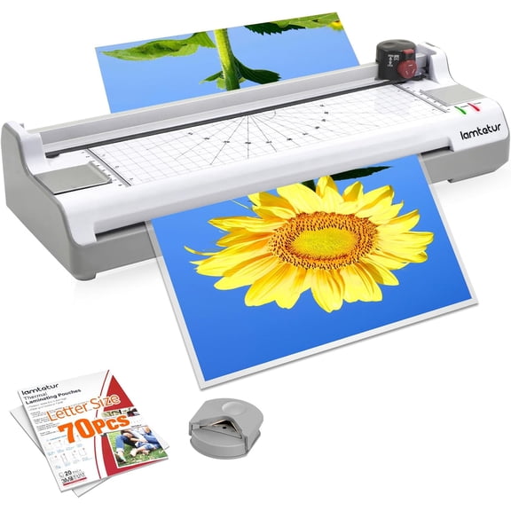 Laminator Machine 11X17 with 70Letter Size Laminating Sheets for A3/A4,13Inch Wide Thermal Hot&Cold 2Roller Lamination Laminated 3-5mil for Office Home School Teacher,with Paper Cutter,Corner Rounder