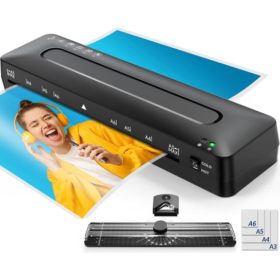 Laminator Machine 11x17-4-in-1 Thermal Cold 13 Inch Laminating Machine with Sheets, Paper Trimmer & Corner Rounder, ABS Jam Release & Fast Warm-up Laminator for A3/A4/A5, Home Office School