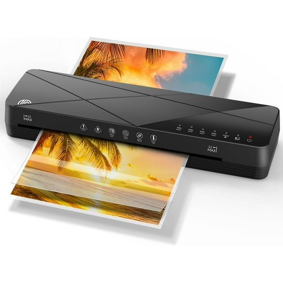 Laminator Machine 13 inch, Laminating Machine 60s Quick Warm Up Auto Off, Cold Hot Lamination Machine with ABS Jam Free, Laminator for Home Office School, Black