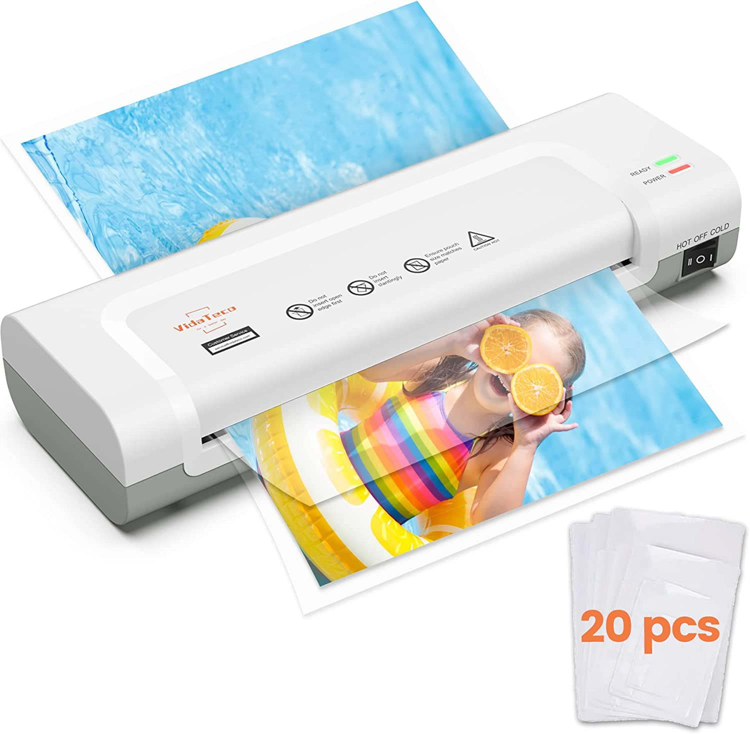 Laminator Machine 9-inch Thermal Laminator with Laminating Sheets 20 ...