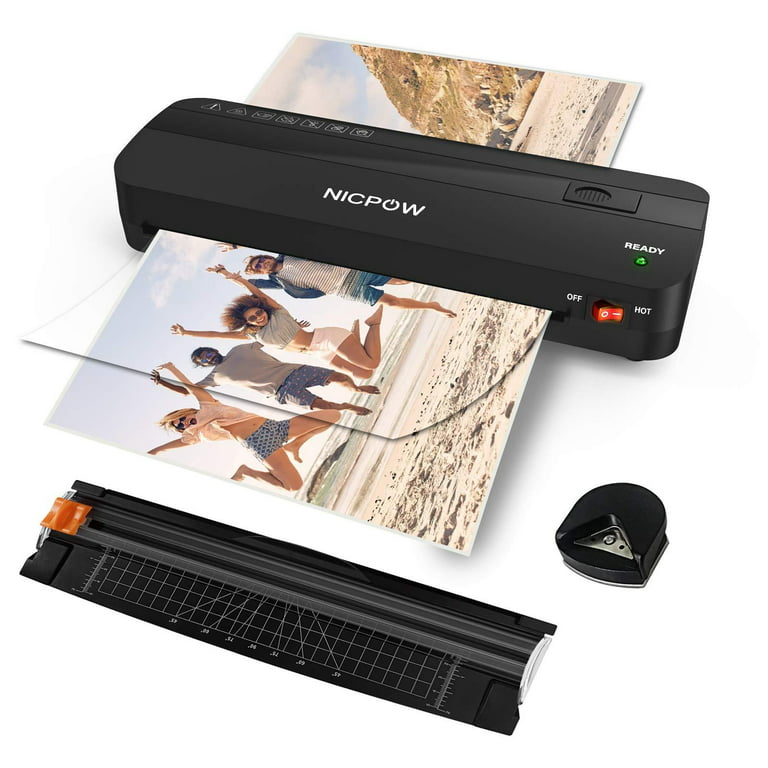 Laminator Machine, NICPOW A4 Laminating Machine,4 in 1 Thermal Laminator, 9  inches,30 Laminating Pouches, Paper Trimmer, Corner Rounder, Personal  Laminator for Home, School, Office 