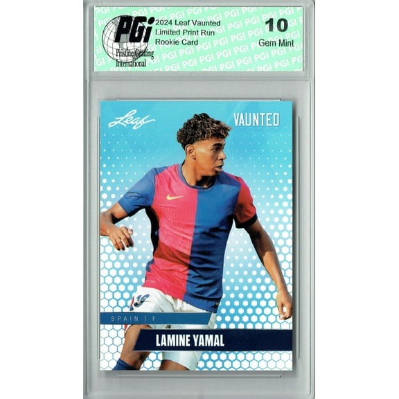 Lamine Yamal 2024 Leaf Vaunted #V-09 Debut Collection Rookie Card PGI 10
