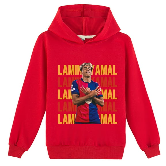 Lamine Yamal Graphic Sweatshirt Hoodie Breathable Pullover Top Suitable for School Student Holiday and Daily Wear