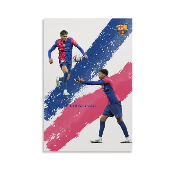 Lamine Yamal Soccer Canvas Poster Wall Art Football Player Poster For Bedroom Kitchen Bathroom Living Room Office Decor