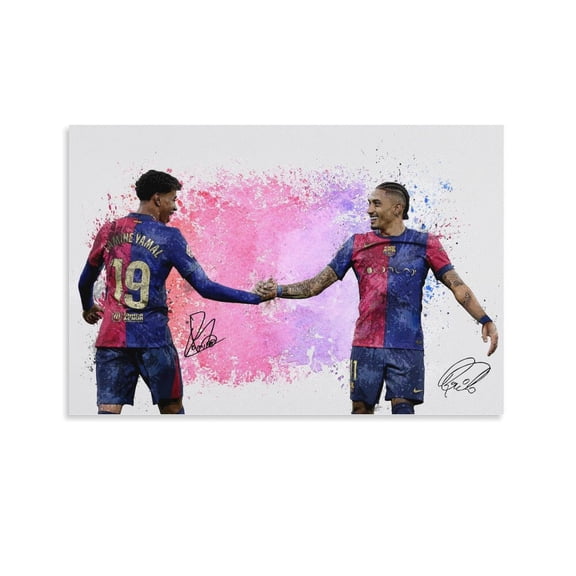 Lamine Yamal Soccer Canvas Poster Wall Art Football Player Poster For Bedroom Kitchen Bathroom Living Room Office Decor