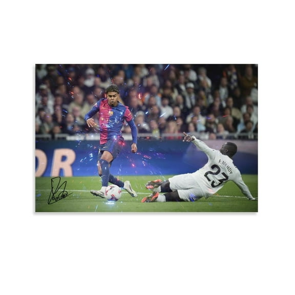 Lamine Yamal Soccer Canvas Poster Wall Art Football Player Poster For Bedroom Kitchen Bathroom Living Room Office Decor