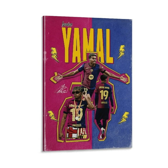 Lamine Yamal Soccer Poster Football Player Canvas Wall Art (25) Poster For Bedroom Kitchen Bathroom Living Room Office Decor