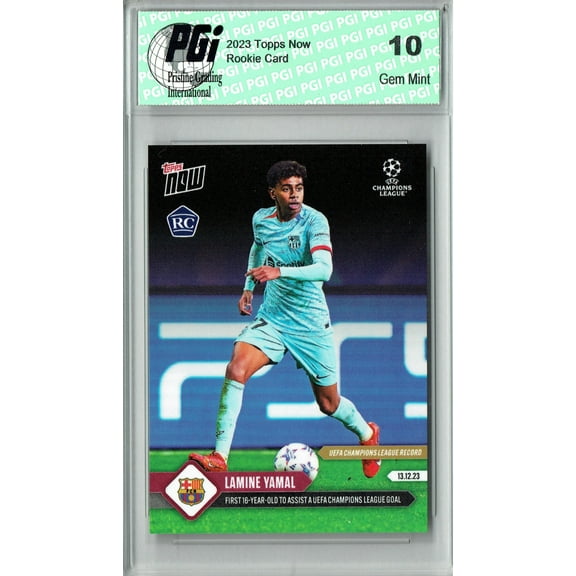 Lamine Yarmal 2023 Topps Now #82 1st 16 Year Old Ever Rookie Card PGI 10