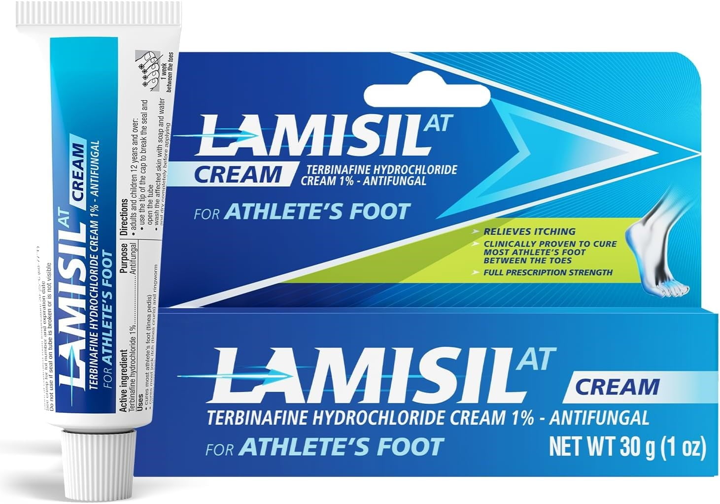 Lamisil 1% Athlete’s Foot Cream, Relieves, Treats & Prevents Recurrence, Antifungal Cream 1 oz