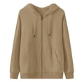 thumbnail image 1 of Lamiy Mens Zip up Sweatshirts Drawstring Fall Women's Lightweight Hoodies Long Sleeve Outwear Coats with Pockets, 1 of 2