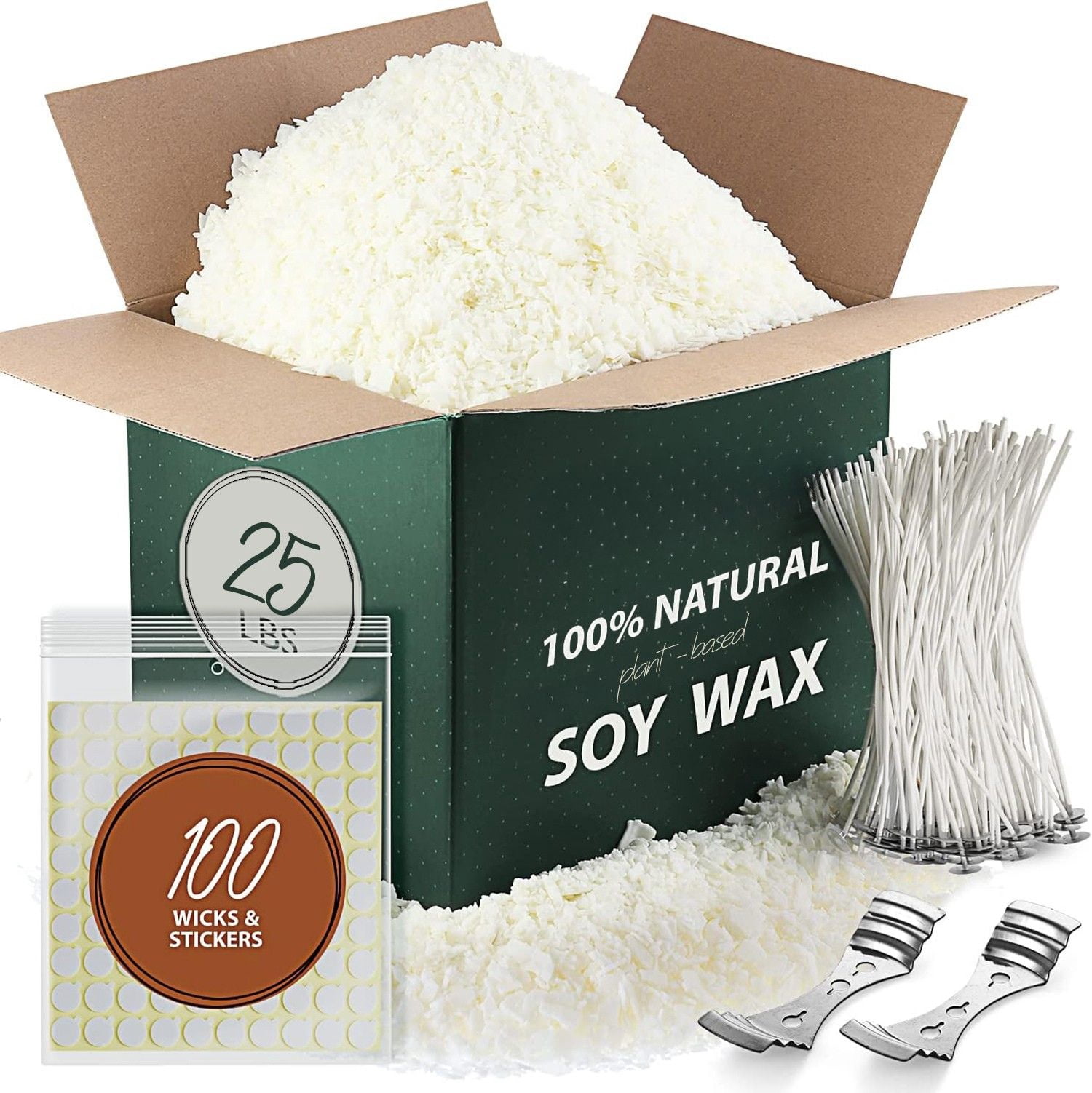 LammLoe Soy Candle Making Kit, 25 lbs Natural Soy Candle Wax Flakes with Accessories, Paraffin-Free Candle Making Supplies for Kids and Adults