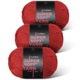 thumbnail image 1 of LammaLoe Acrylic Yarn For Crocheting And Knitting, (370 Yards) Worsted Medium #4 Crochet Yarn For Beginners, 3 Pack, Burgundy, 1 of 1