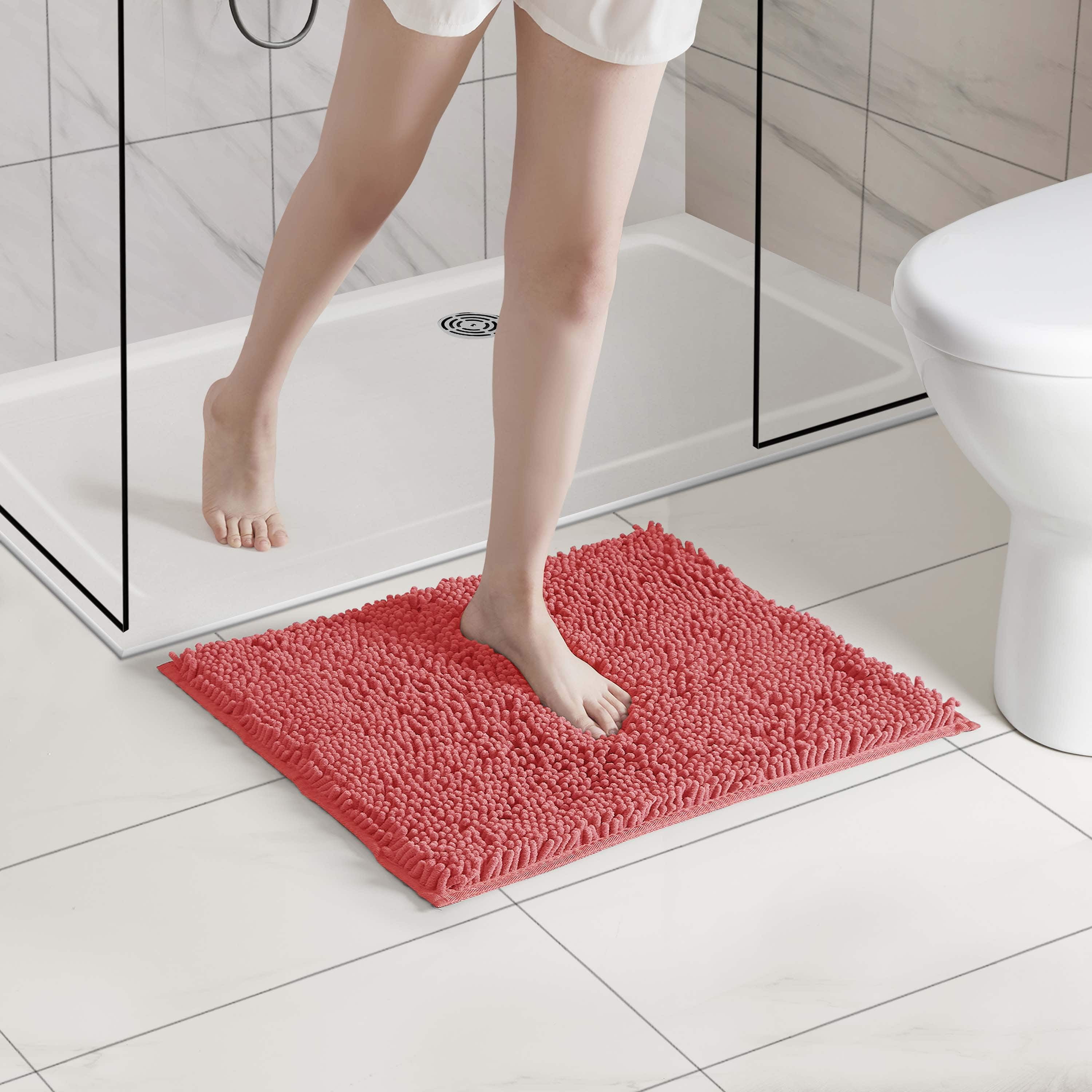 LammaLoe Bath Rug, Chenille Bathroom Rug, Absorbant Bath Mat For Bathroom Decor, Shower Mat 17x24 & 20x32 Pack