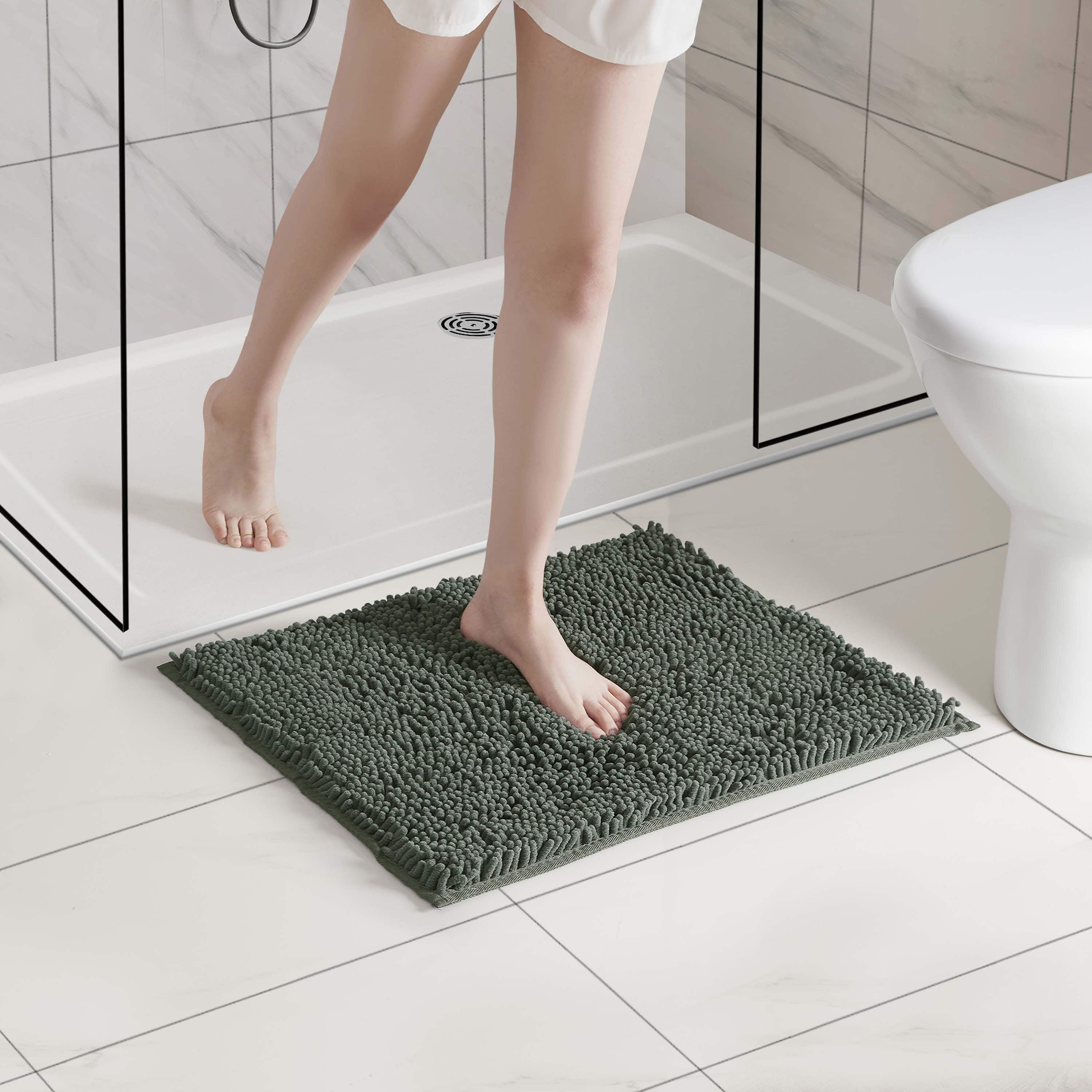LammaLoe Bath Rug, Chenille Bathroom Rug, Absorbant Bath Mat For Bathroom Decor, Shower Mat 17x24 & 20x32 Pack