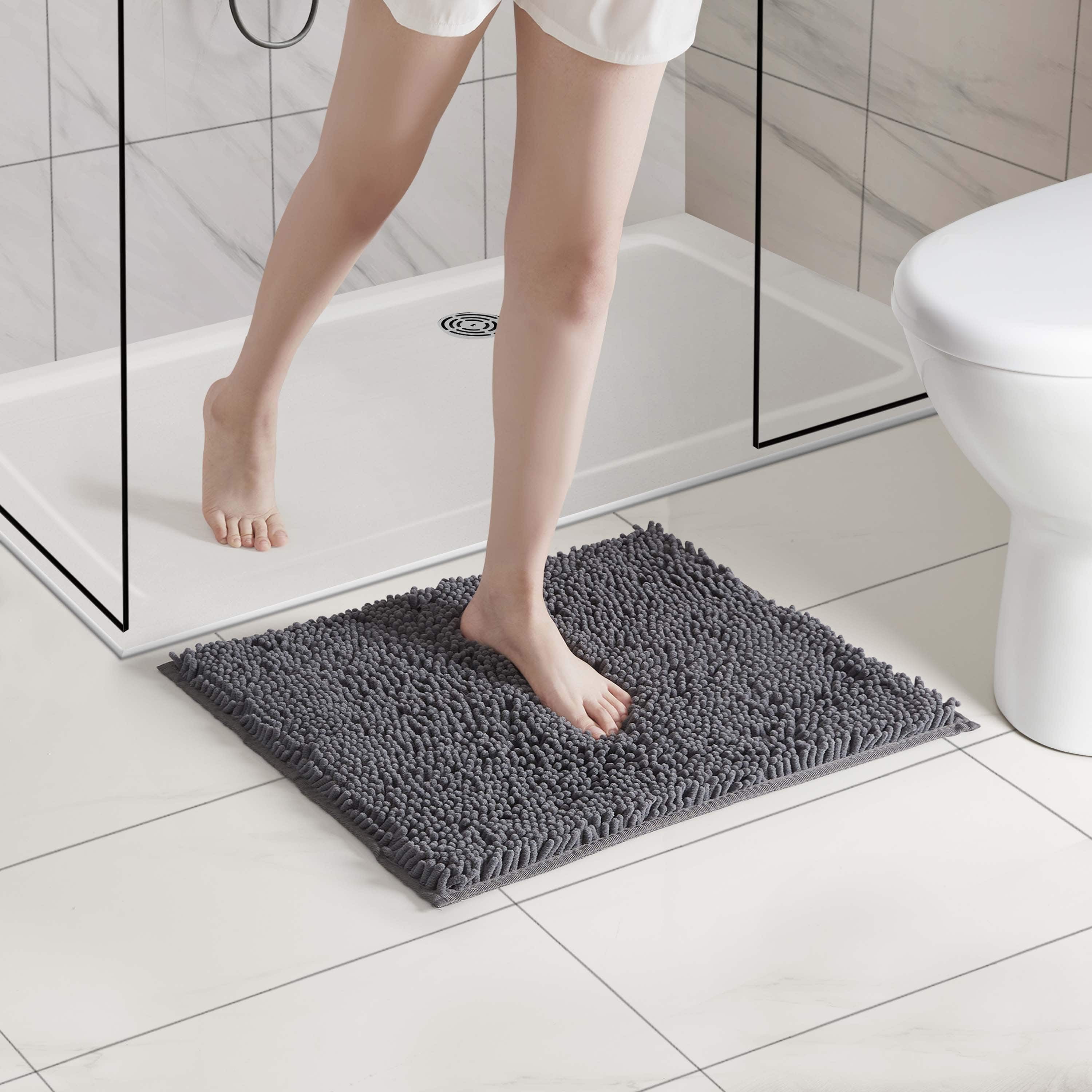 LammaLoe Bath Rug, Chenille Bathroom Rug, Absorbant Bath Mat For Bathroom Decor, Shower Mat 17x24 & 20x32 Pack