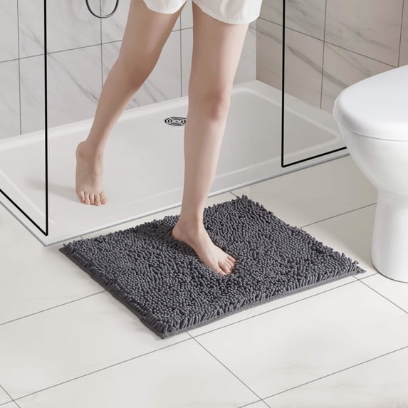 LammaLoe Bath Rug, Chenille Bathroom Rug, Absorbant Bath Mat For Bathroom Decor, Shower Mat 17x24 & 20x32 Pack